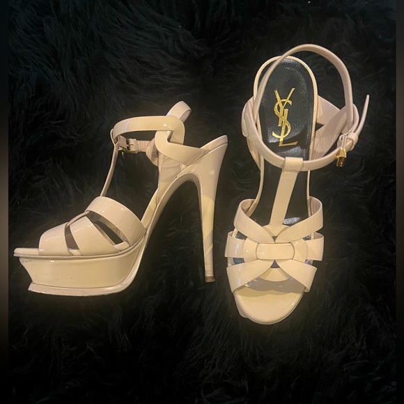 SAINT LAURENT- Tribute Platform Sandal - Picture 1 of 2
